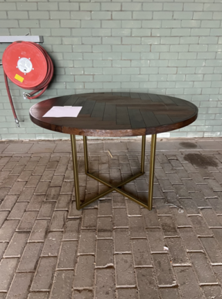 Ronde eettafel Dutchbone, Class | visgraat, Bruin